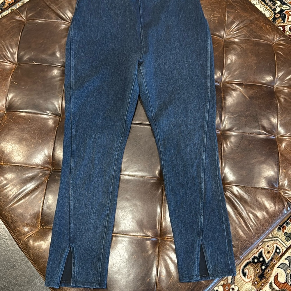Lysse split hem dark wash cropped jeans